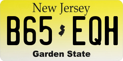 NJ license plate B65EQH