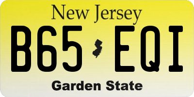 NJ license plate B65EQI