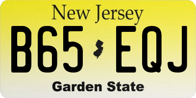 NJ license plate B65EQJ