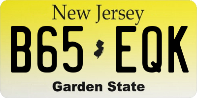 NJ license plate B65EQK