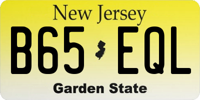 NJ license plate B65EQL