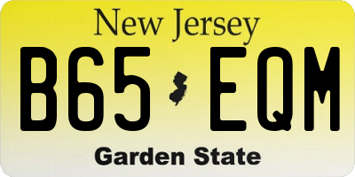 NJ license plate B65EQM