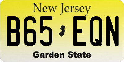 NJ license plate B65EQN