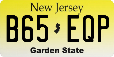 NJ license plate B65EQP