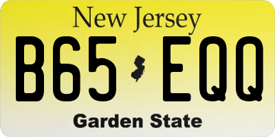 NJ license plate B65EQQ