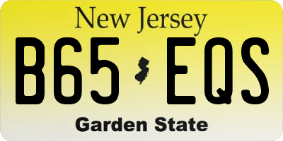 NJ license plate B65EQS