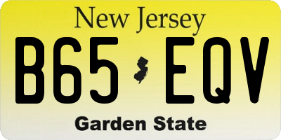 NJ license plate B65EQV
