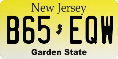 NJ license plate B65EQW