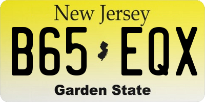 NJ license plate B65EQX