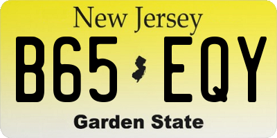 NJ license plate B65EQY