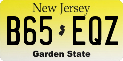 NJ license plate B65EQZ
