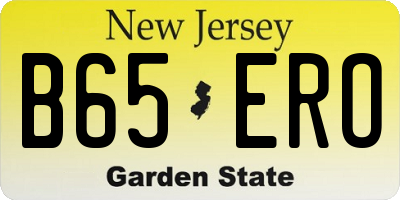 NJ license plate B65ERO