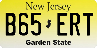NJ license plate B65ERT