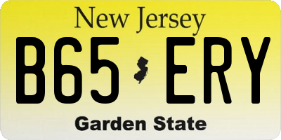 NJ license plate B65ERY