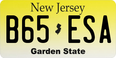 NJ license plate B65ESA