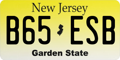 NJ license plate B65ESB