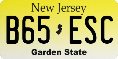 NJ license plate B65ESC