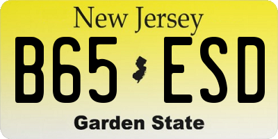 NJ license plate B65ESD