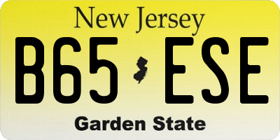 NJ license plate B65ESE