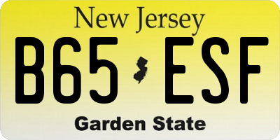 NJ license plate B65ESF