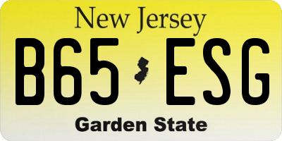 NJ license plate B65ESG