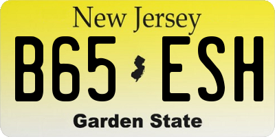 NJ license plate B65ESH