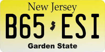 NJ license plate B65ESI