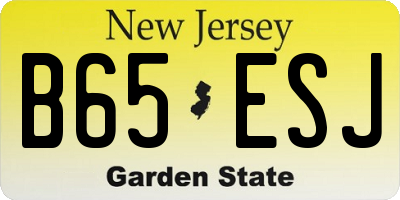 NJ license plate B65ESJ