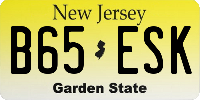 NJ license plate B65ESK