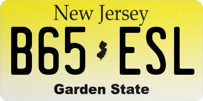 NJ license plate B65ESL
