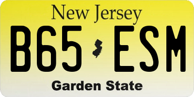 NJ license plate B65ESM