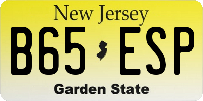 NJ license plate B65ESP