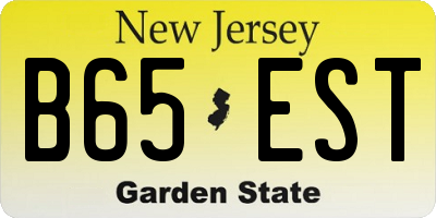 NJ license plate B65EST