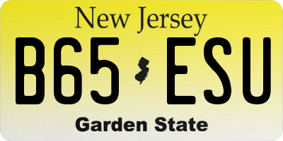 NJ license plate B65ESU