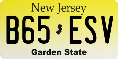 NJ license plate B65ESV