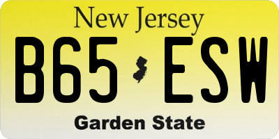 NJ license plate B65ESW