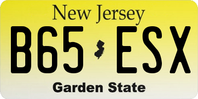 NJ license plate B65ESX