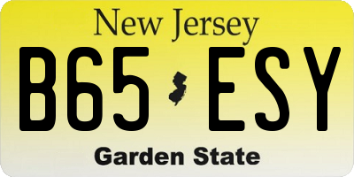 NJ license plate B65ESY