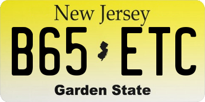 NJ license plate B65ETC