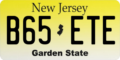NJ license plate B65ETE