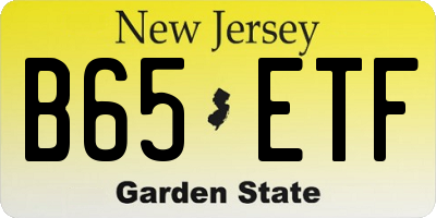 NJ license plate B65ETF