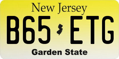 NJ license plate B65ETG