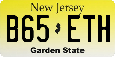 NJ license plate B65ETH