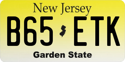 NJ license plate B65ETK