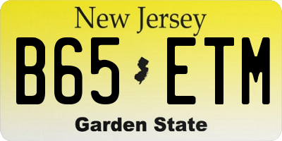 NJ license plate B65ETM