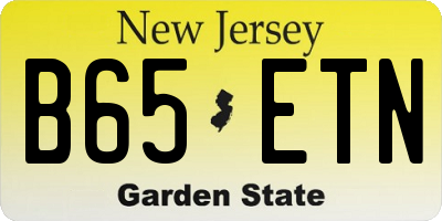 NJ license plate B65ETN