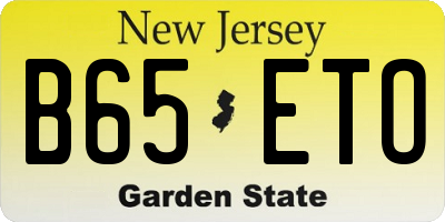 NJ license plate B65ETO