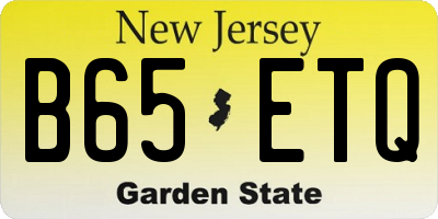 NJ license plate B65ETQ