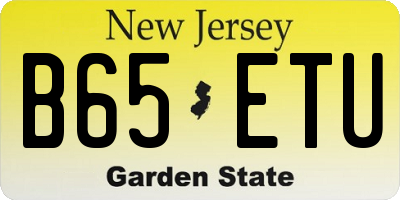 NJ license plate B65ETU