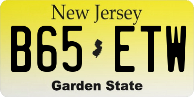 NJ license plate B65ETW